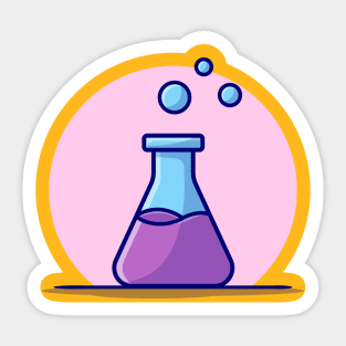 Beaker Glass With Solution Cartoon Vector Icon Illustration Sticker